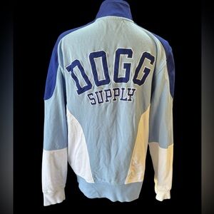 Snoop Dogg Supply zip-up jacket with embroidered patch/logo Light Blue/White